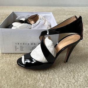 Women’s black patent 4 inch heals. Theory brand size 7.5